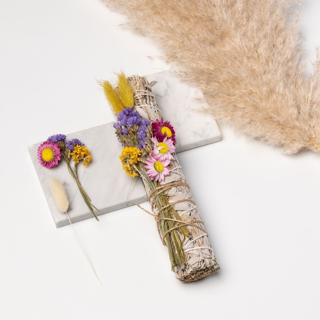 Flower Power Salie Stick (large: 22cm) - Gekleurde Droogbloemen - Smellacloud