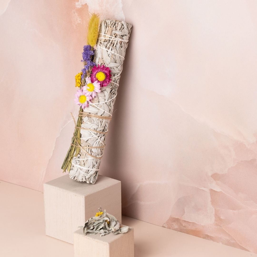 Flower Power Salie Stick (large: 22cm) - Gekleurde Droogbloemen - Smellacloud