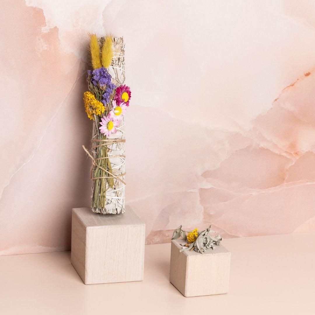 Flower Power Salie Stick (large: 22cm) - Gekleurde Droogbloemen - Smellacloud
