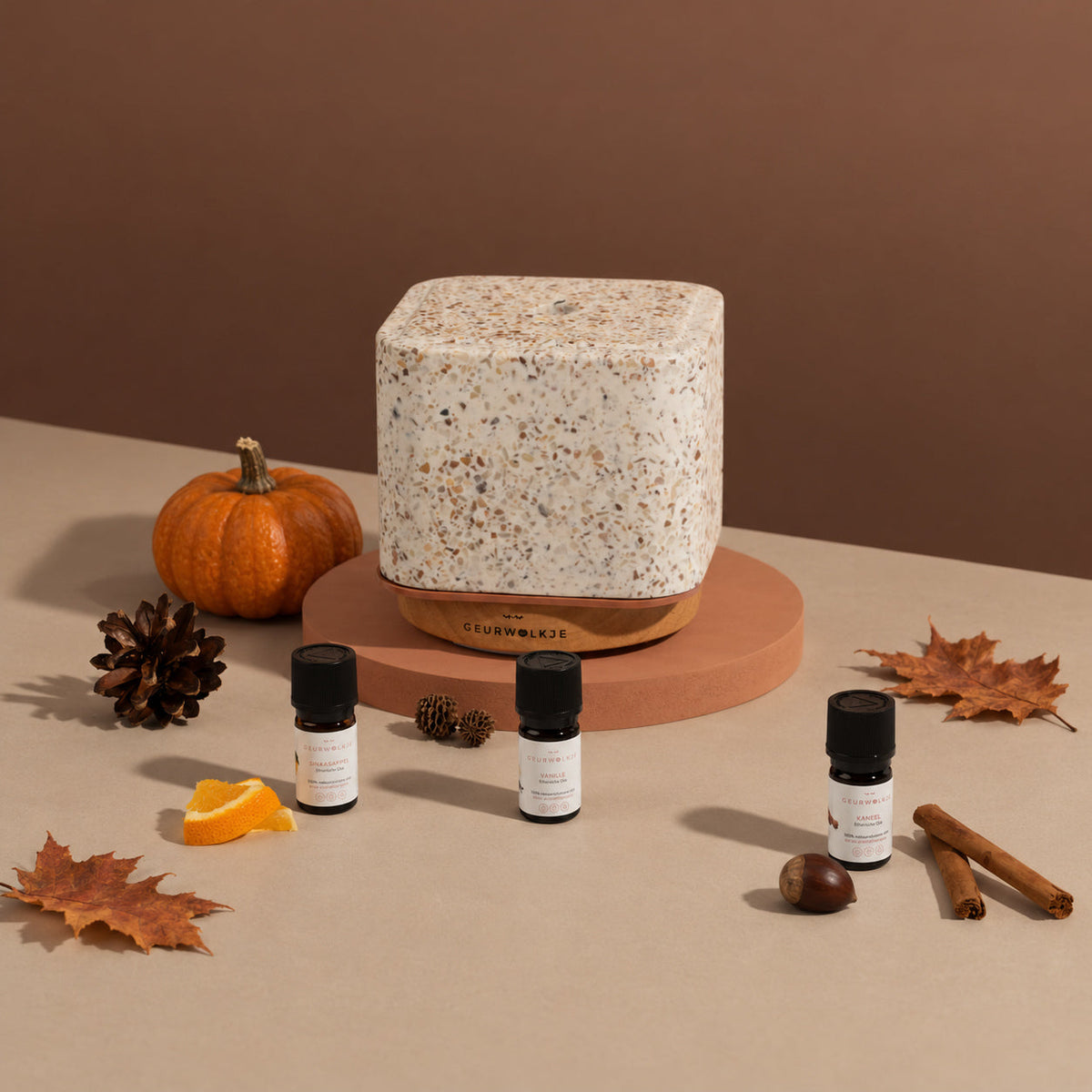Pumpkin Spice – Living Green Kubus mit ätherischen Ölen – Produktfoto 1