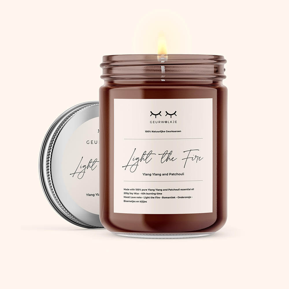 Light the fire - 100% natürliche Duftkerze aus Sojawachs mit ätherischen Ölen - Smellacloud