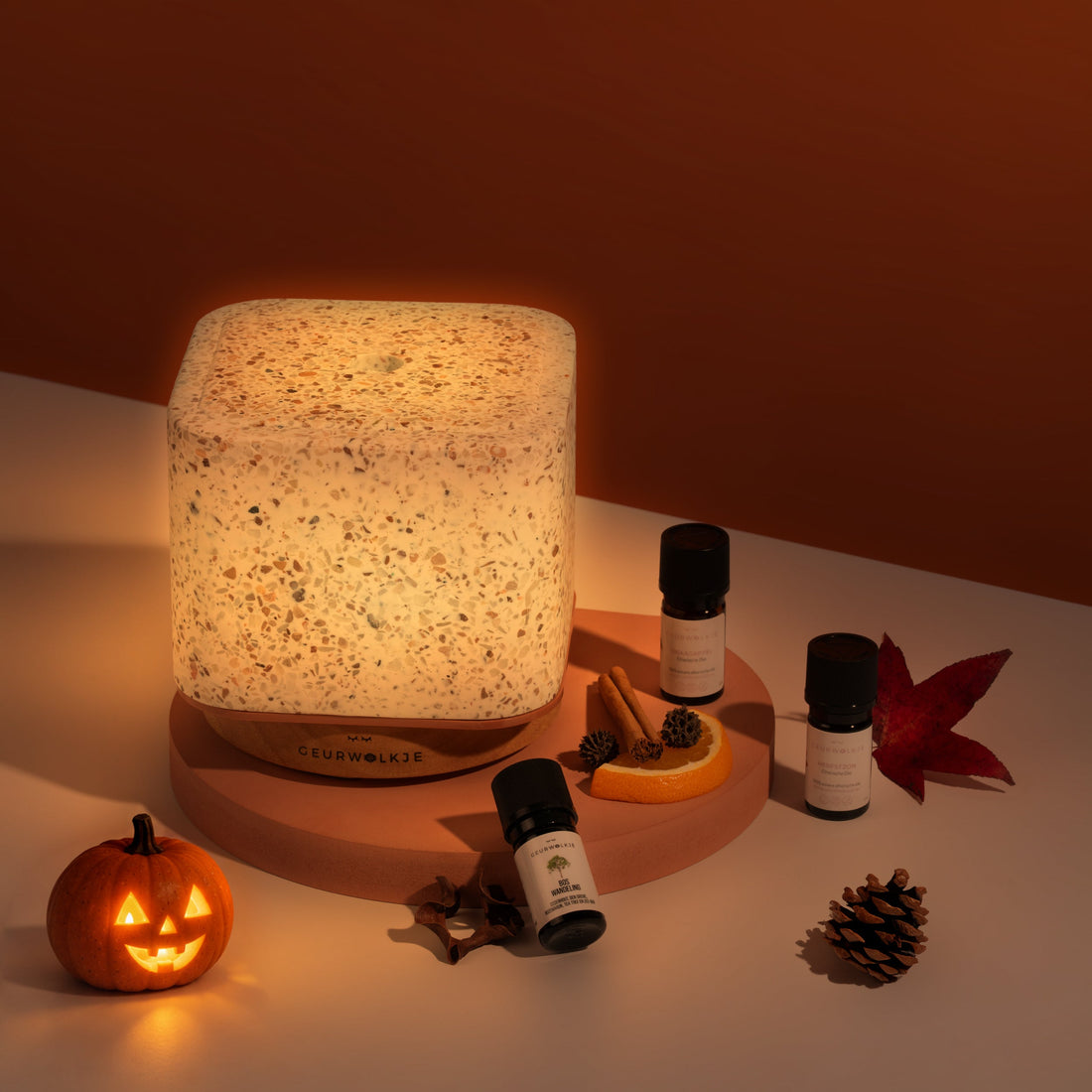 Herbstduft-Set – Living Green Kubus mit ätherischen Ölen – Produktfoto 2